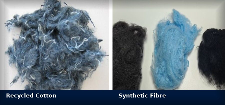 Recycled cotton and synthetic fibre
