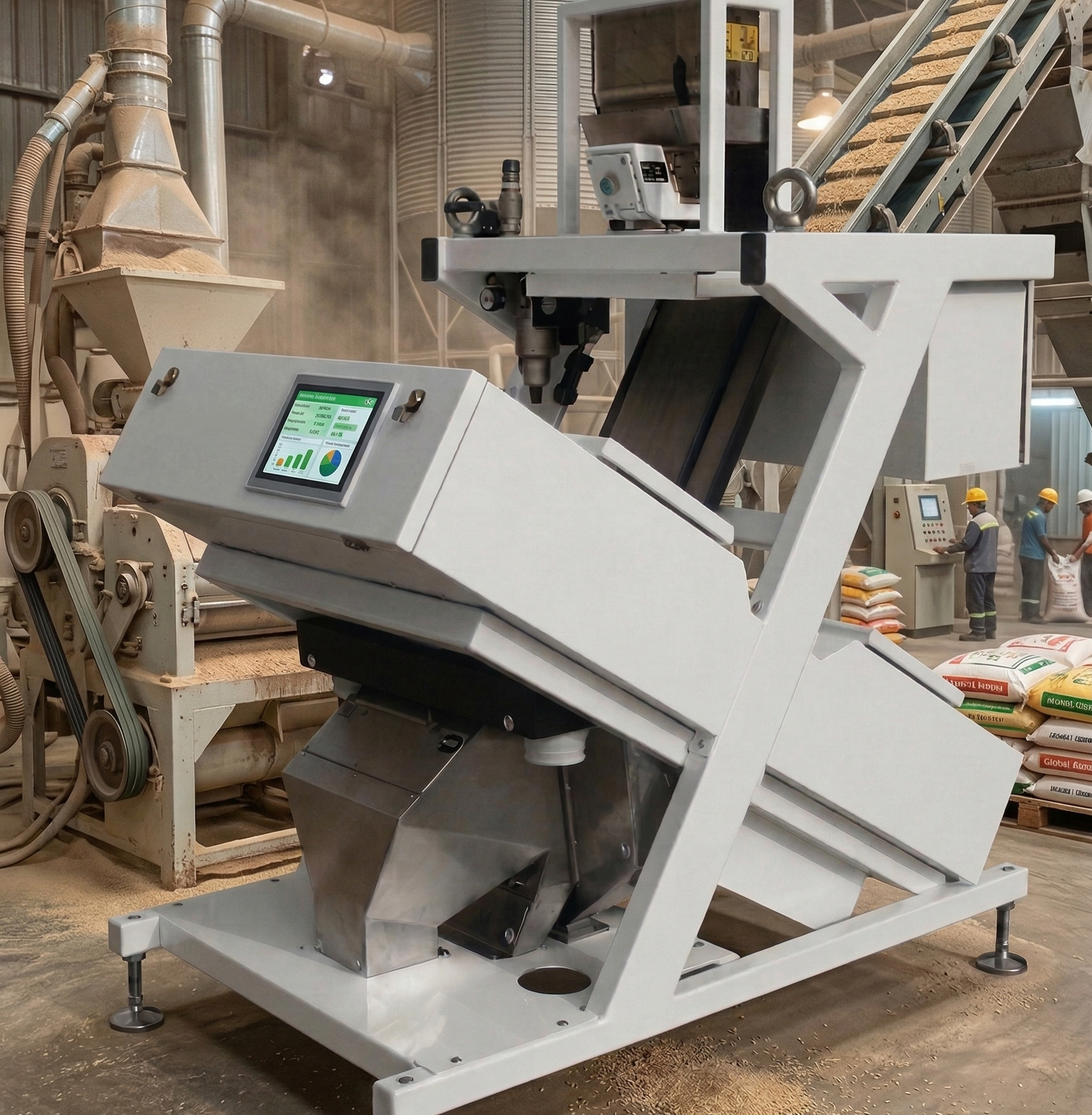 Grain Sorting — Falcon-powered optical inspection